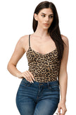 Body de punto de leopardo dorado 