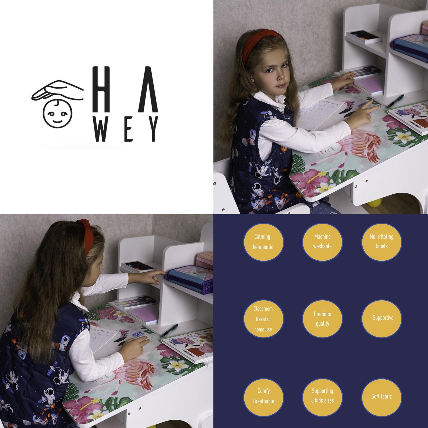 Gilets lestés réglables pour enfants.