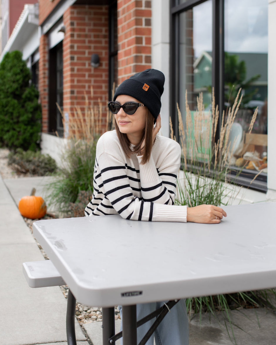 Charcoal Black Beanie