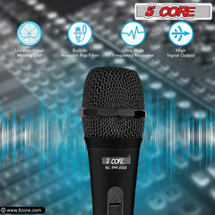 5Core XLR Microphone Dynamic Mic Karaoke Singing Studio Mics Handheld