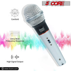 5Core XLR Microphone Dynamic Mic Karaoke Singing Studio Mics Handheld