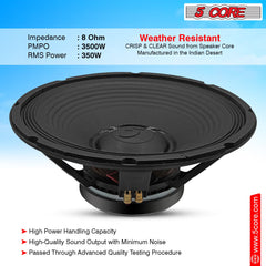 5Core 15 Inch Subwoofer Speaker 3500W Peak 8 Ohm Aluminum PA