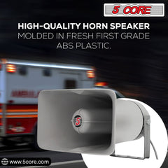 5 Core PA Horn Speaker Outdoor 6" x 10" Siren Loudspeaker 200W