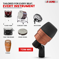 5 Core Tom Snare Mic Cardioid Dynamic Microphone for Drum Kit