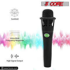 5Core XLR Microphone Dynamic Mic Karaoke Singing Studio Mics Handheld