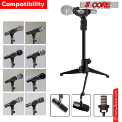 5Core Tripod Desktop Mic Stand Universal Desk Microphone Holder Table