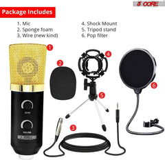 5Core Recording Microphone Podcast Bundle Professional Condenser