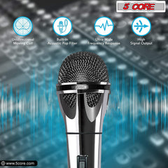 5Core XLR Microphone Dynamic Mic Karaoke Singing Studio Mics Handheld