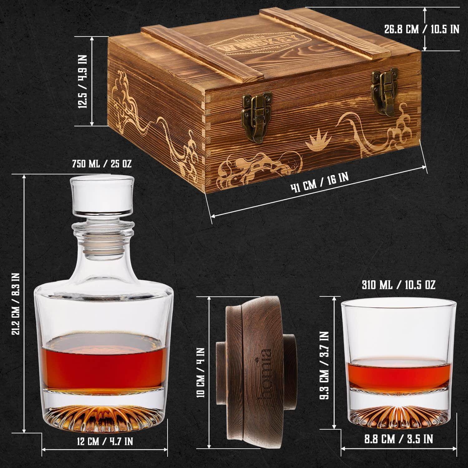 Set de regalo de whisky con vasos 