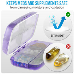 Pill Organizer Airtight Pill Box Large Pill Dispenser Home Travel