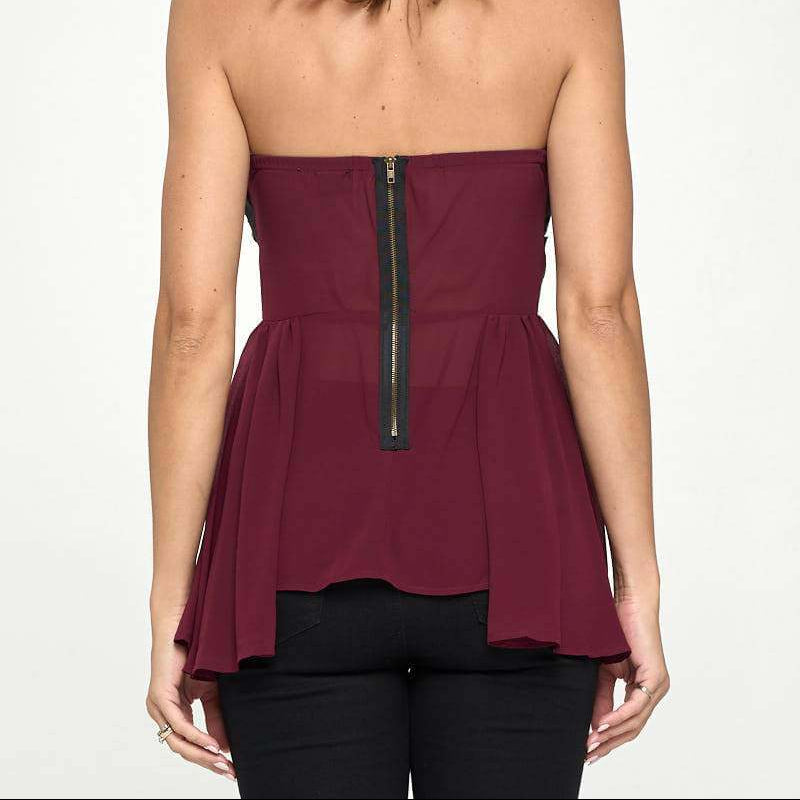 Chiffon Peplum Top
