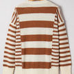 Brown & Cream Striped Knit Sweater