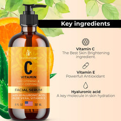 Sérum à la vitamine C pour le visage et les yeux avec acide hyaluronique et vitamine E