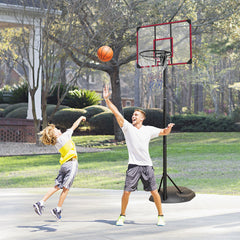 Sistema de aro de baloncesto portátil con soporte de altura ajustable de 7,5 a 9,2 pies