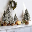 Snow Flocked Artificial Christmas Tree with Burlap Base Decorative Holiday Tree