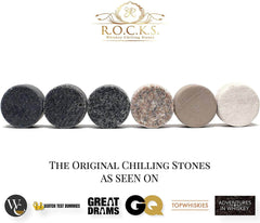 The Original ROCKS Whiskey Chilling Stones - Set of 6 Granite Stones