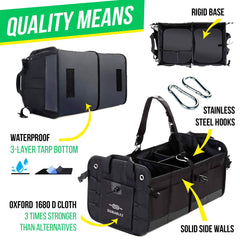 Trunk Organizer with Covering Net Attachable Non Slip Pads