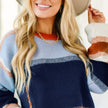 Color-Block Knit Crewneck Sweater