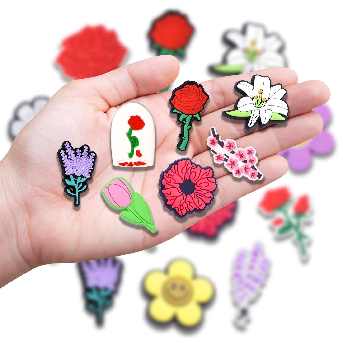 Flower Croc Charms 14pcs Set