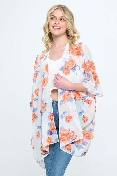 Floral Print Kimono