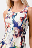 Vestido floral sin mangas de corte A 