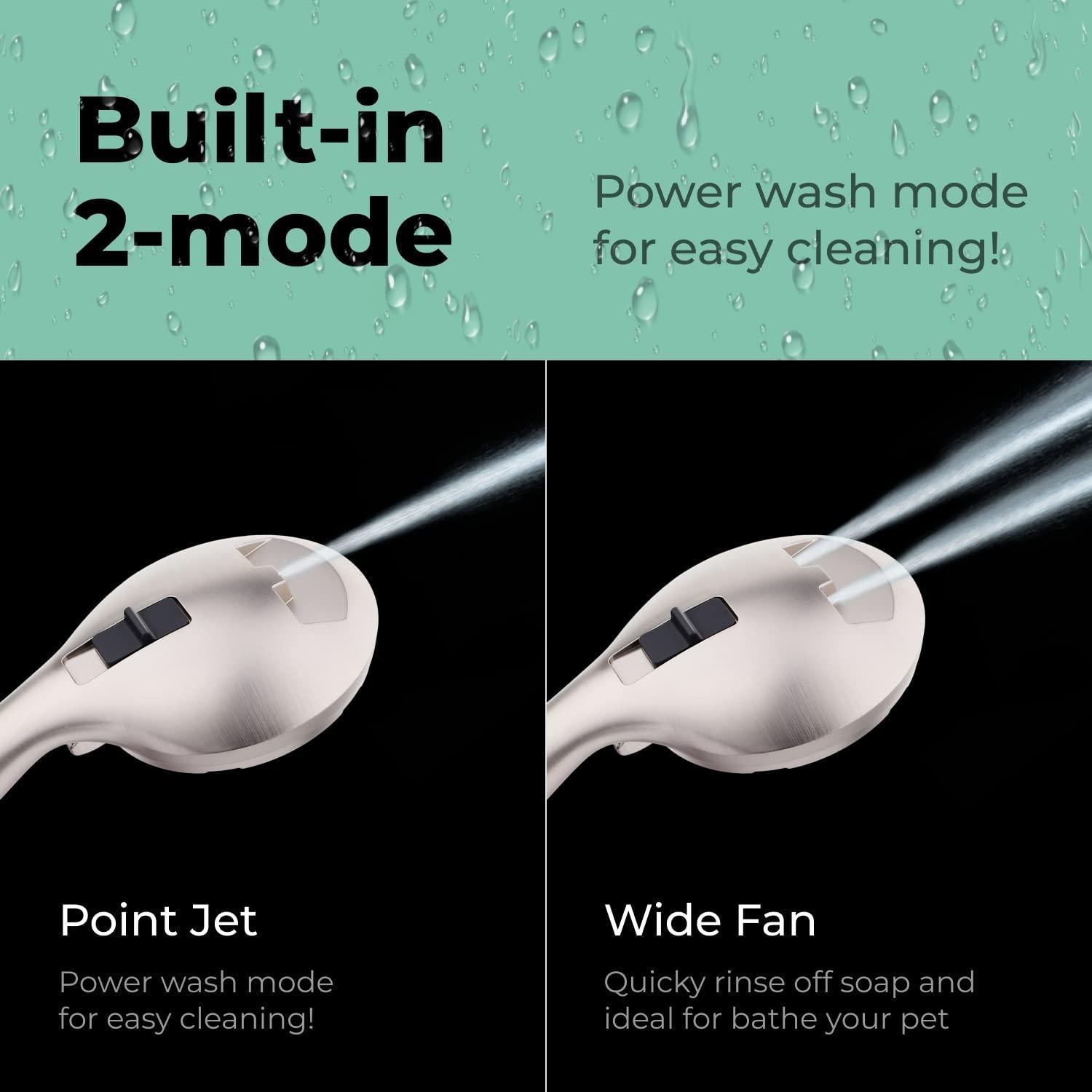 Pommeau de douche haute pression avec 8 réglages de jet à main