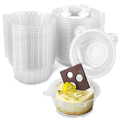 Individual Cupcake Boxes 100Pcs Plastic Container with Lid | Dessert