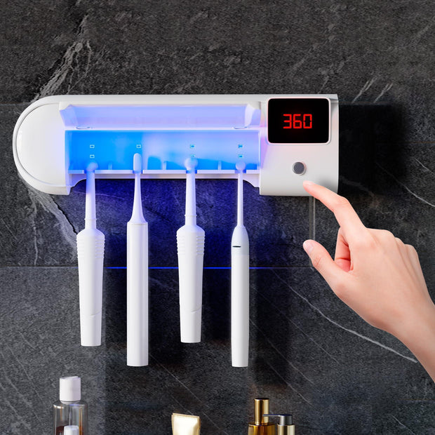 Portacepillos de dientes para montar en la pared con 4 ranuras.