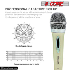 5Core XLR Microphone Dynamic Mic Karaoke Singing Studio Mics Handheld