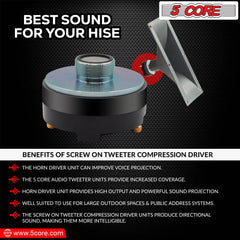 5 Core Compression Driver Titanium Voice Coil 200W Max Audio Horn