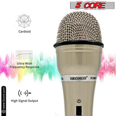 5Core XLR Microphone Dynamic Mic Karaoke Singing Studio Mics Handheld