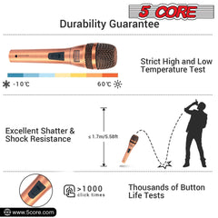 5Core XLR Microphone Dynamic Mic Karaoke Singing Studio Microfono