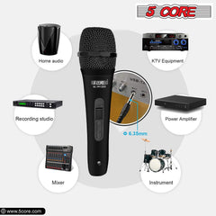 5Core XLR Microphone Dynamic Mic Karaoke Singing Studio Mics Handheld