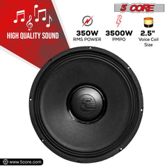 5Core 15 Inch Subwoofer Speaker 3500W Peak 8Ohm PA Replacemen DJ Sub