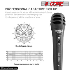 5Core XLR Microphone Dynamic Mic Karaoke Singing Studio Mics Handheld