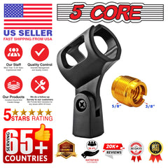 5 Core Microphone Clip Holder 6 Pieces Barrel Style with Screw