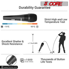 5Core XLR Microphone Dynamic Mic Karaoke Singing Studio Microfono