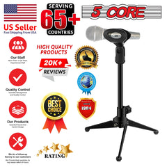 5Core Tripod Desktop Mic Stand Universal Desk Microphone Holder Table