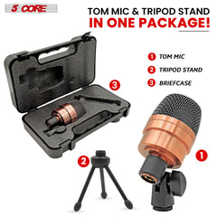 5 Core Tom Snare Mic Cardioid Dynamic Microphone for Drum Kit