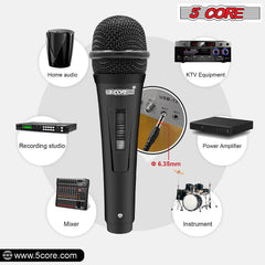 5Core XLR Microphone Dynamic Mic Karaoke Singing Studio Mics Handheld