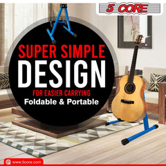 5Core Guitar Stand Floor A Frame Electric Acoustic Bass Soporte Para