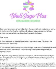 Bholi Sage Plus Sage Smudge Kit for Cleansing Negative Energy Lavender