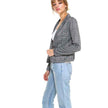 Women Grey Checkered Blazer Casual Style Jacket