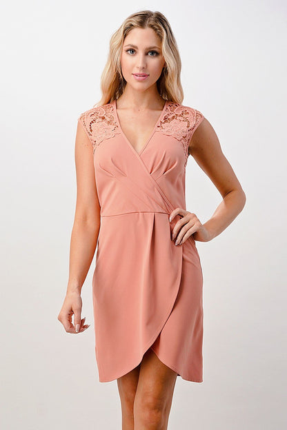 Floral Lace Wrap Dress