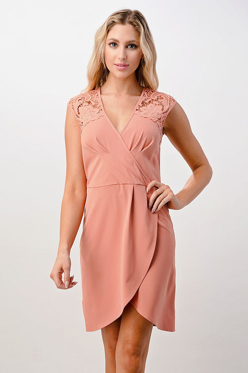 Floral Lace Wrap Dress