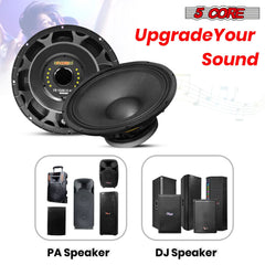 Speaker 15in 2000W Peak 8 Ohm Full Range Replacement DJ Sub Woofer