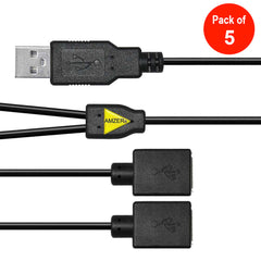 Câble adaptateur de cordon d'alimentation répartiteur USB 2.0 A mâle vers double USB femelle Y