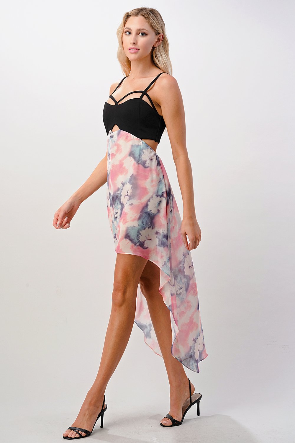 Tie-Dye High-Low Dress