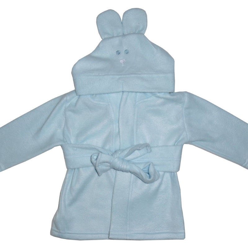 Baby Hooded Bathrobe – Light Blue Plush Wrap