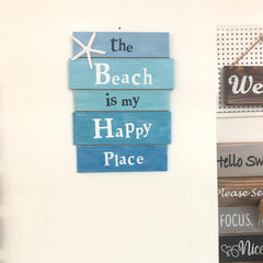 The Beach Is My Happy Place Beach Sign   Beach Themed Decor For Home